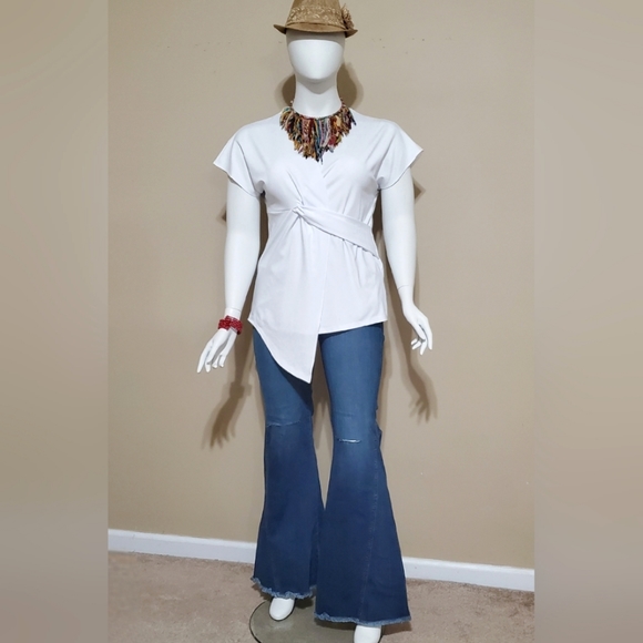 Asymmetrical Wrap Blouse - Picture 6 of 6